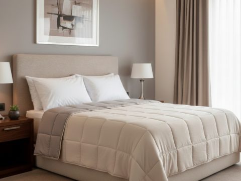 Edredón Washed Beige/Gris Claro Hotel Collection